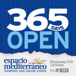 Espacio Mediterráneo shopping centre Cartagena Murcia: open seven days a week