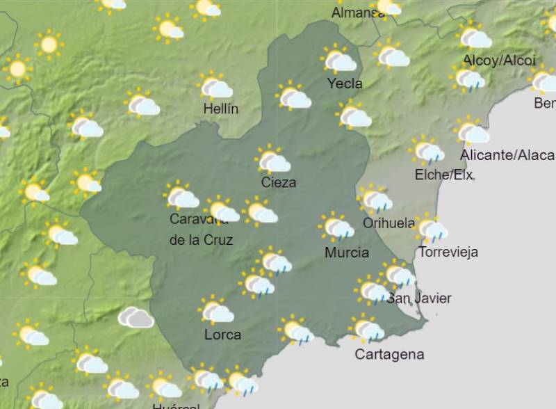 How long and how much it will rain this week: Murcia weather forecast April 22-28