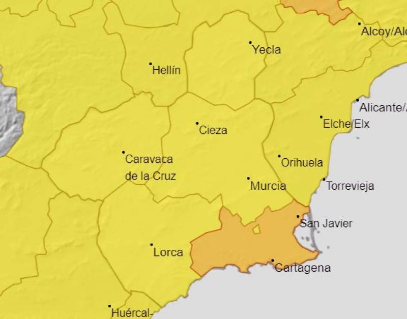 Heavy rainfall dumps 31 litres in one hour in Cartagena this Wednesday