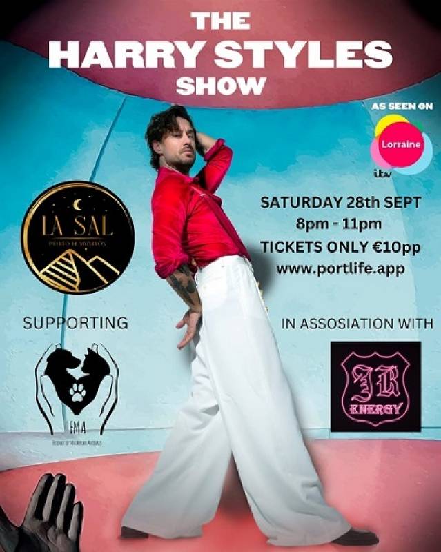 September 28 Friends of Mazarron Animals supported by Harry Styles Tribute Show at La Sal, Puerto de Mazarron