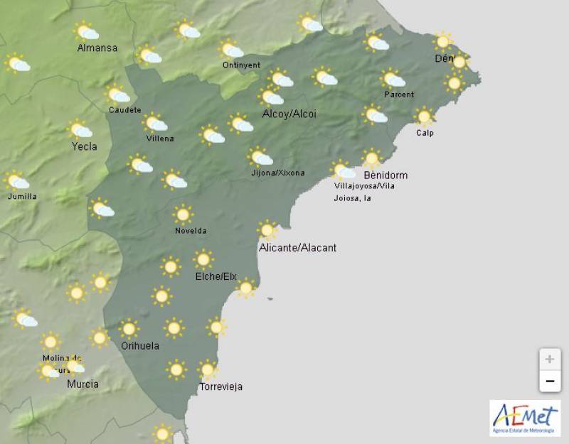 Mild but dull and dreary: Alicante weather forecast Oct 14-17