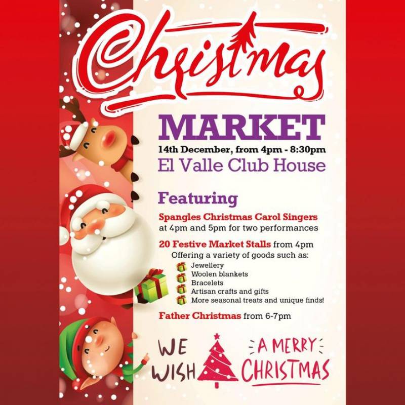 December 14 Christmas market at El Valle Golf Resort