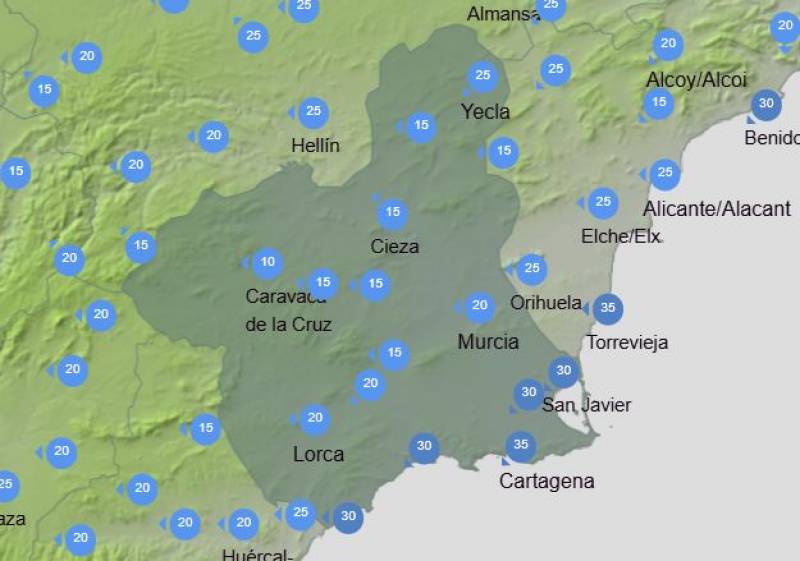 Murcia weekly weather forecast April 28-May 1