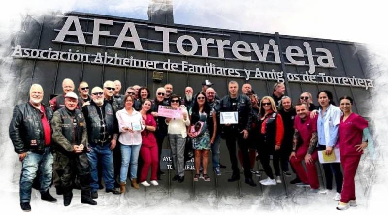 Costa Blanca biker group donates uniforms to Torrevieja Alzheimer's Day Centre