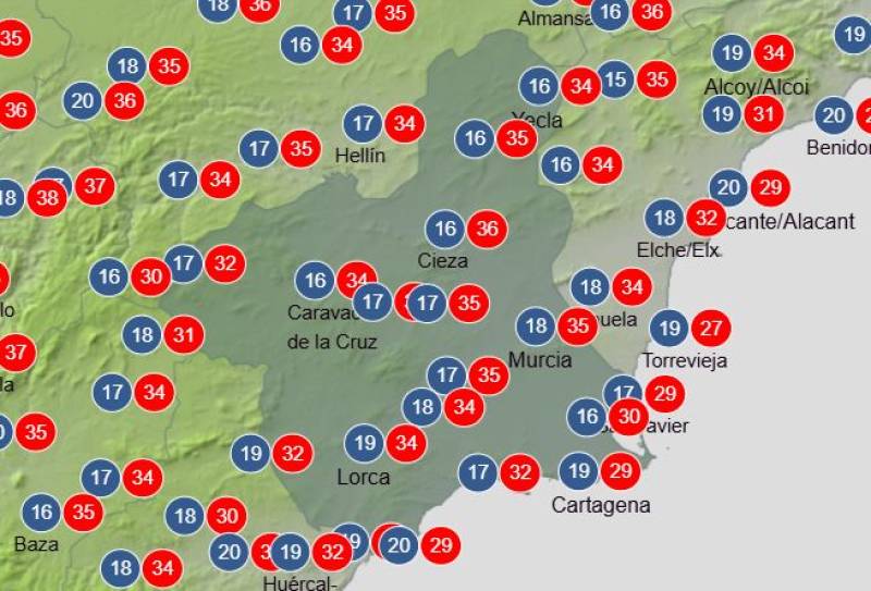 This is the start of the REALLY hot weather in Murcia: Weekly forecast May 26-29