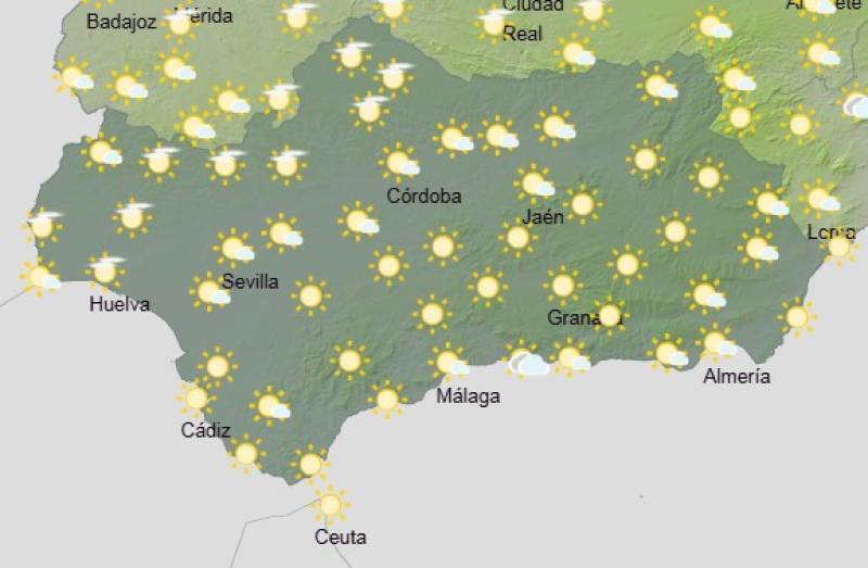 Andalucía weekly weather forecast July 21-24: Mostly sunny with cooler temperatures