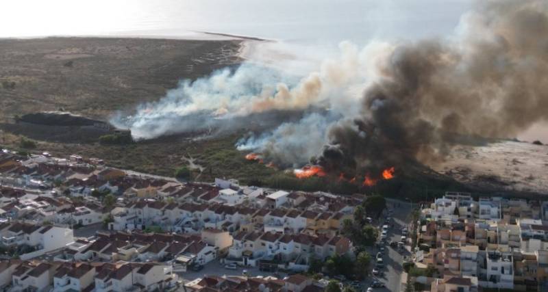 WATCH: Wildfire at Torrevieja lagoon spreads frighteningly close to homes