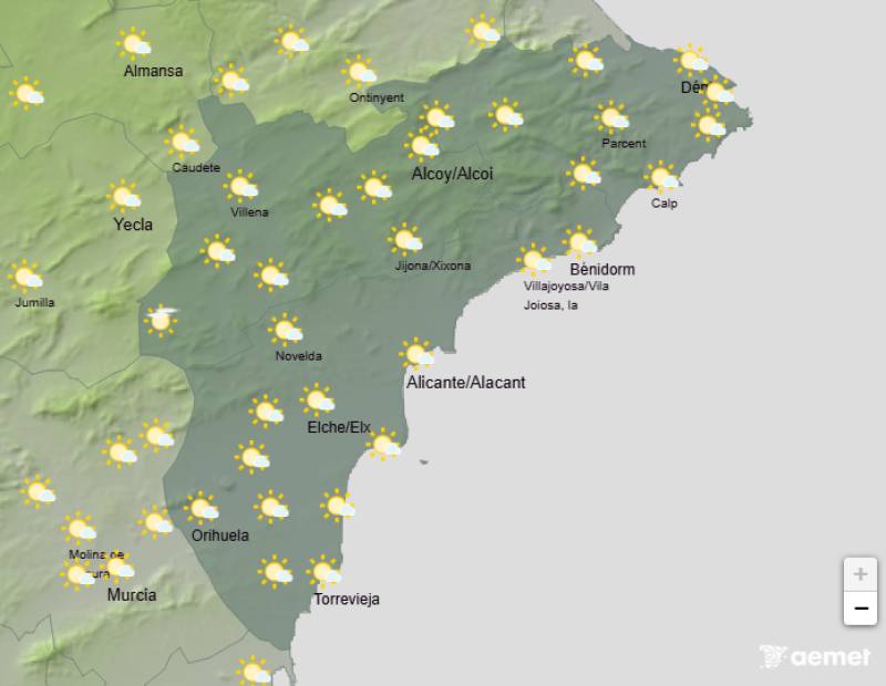 Temperatures plummet by up to 10ºC: Alicante weather forecast November 17-20