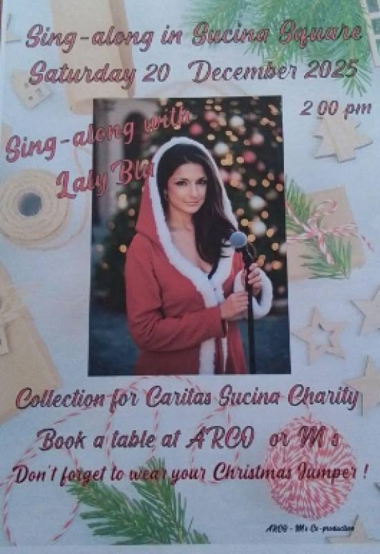 December 20 Festive sing-along in Sucina Square