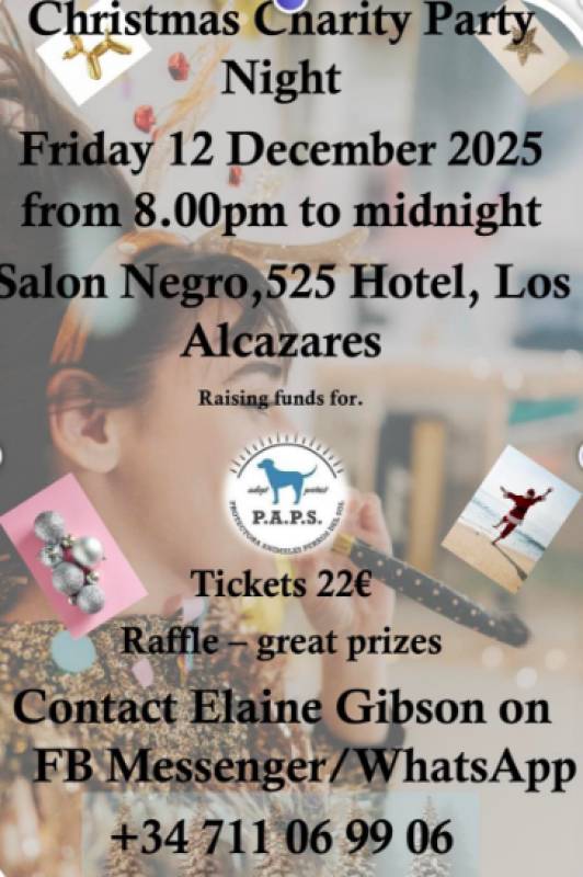 December 12 Christmas charity party in Hotel 525 in Los Alcázares