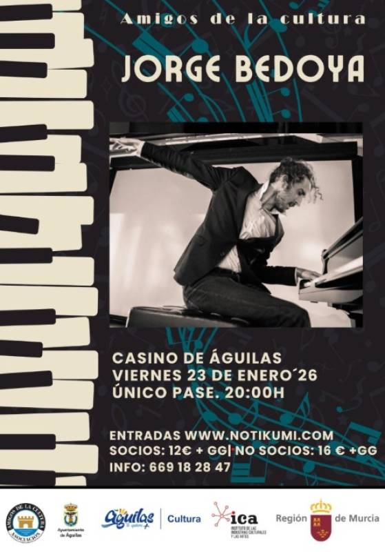 January 23 Jorge Bedoya in concert in Águilas