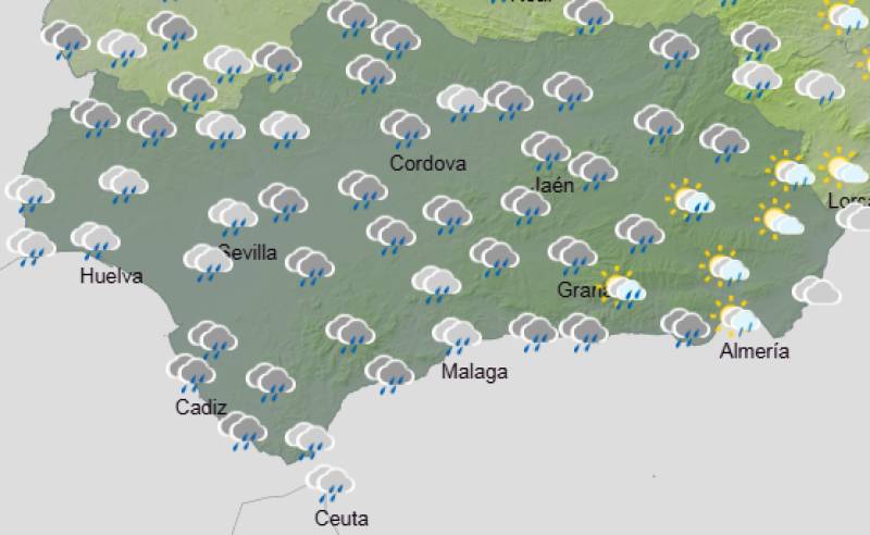 Andalucía weekly weather forecast Jan 26-29: A stormy, windy stretch with plenty of rain