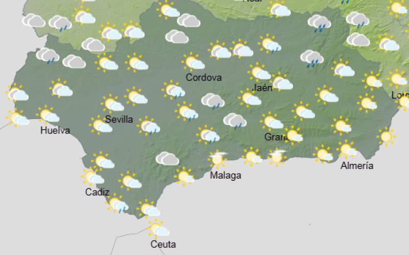 Andalucía weekend weather forecast January 29-February 1: Wet and windy with orange wind alerts